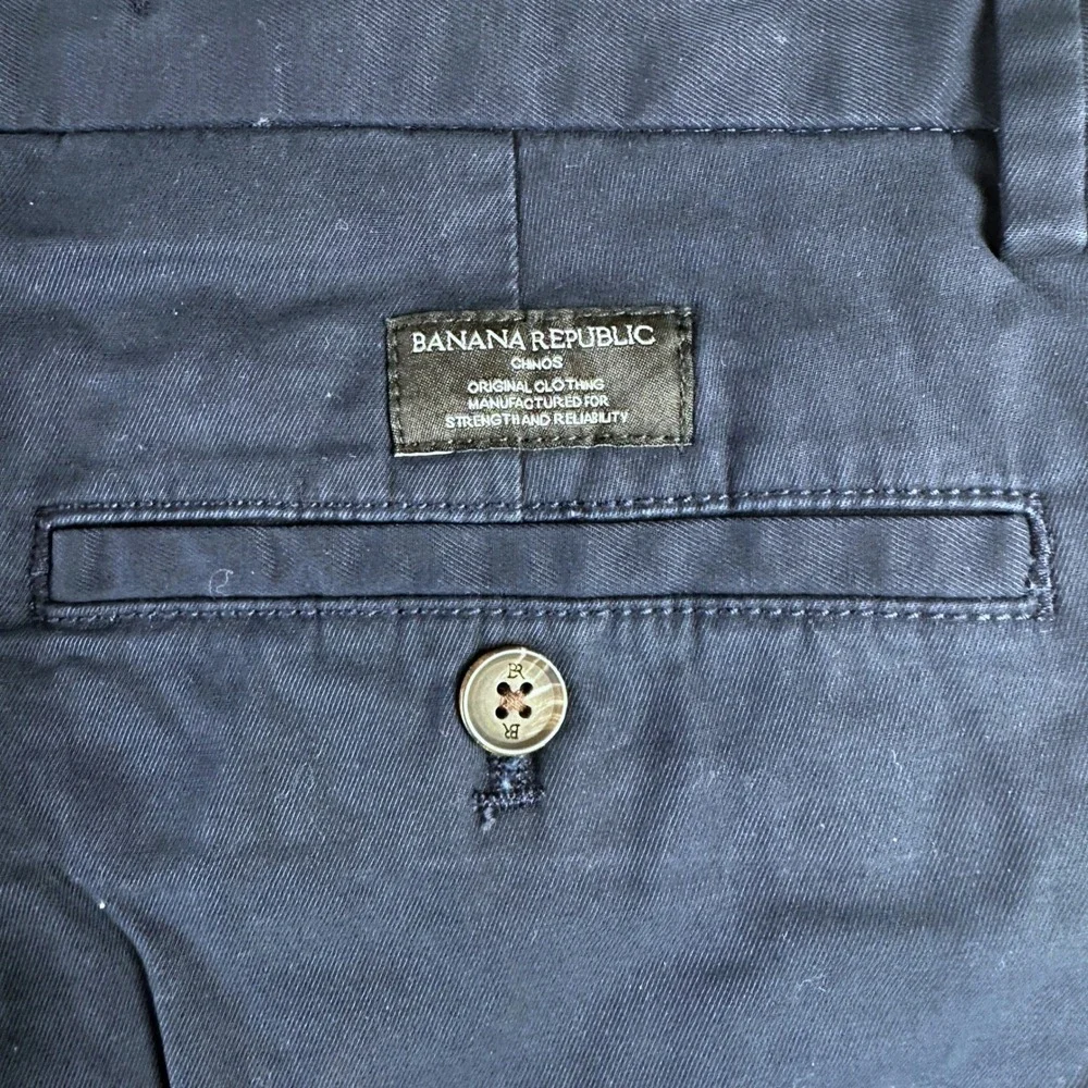Banana Republic Lived-In Chino Pants Mens 30x30 Navy Athletic Fit Tapered New
